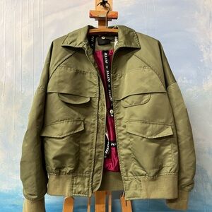 Kith olive green pink lining bomber jacket